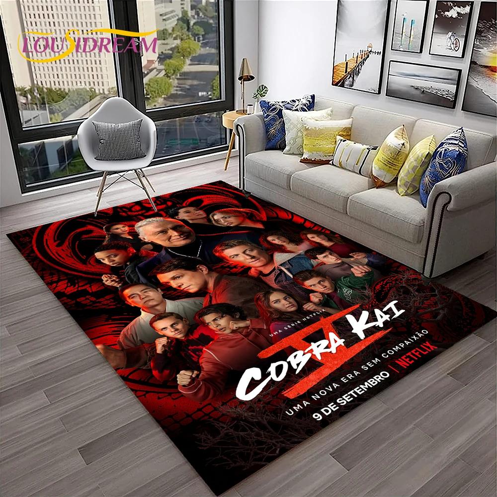 3D Cobra Kai Amanda TV Karate HD-Teppich für Zuhause, Wohnzimmer, Schlafzimmer, Sofa, Fußmatte, Dekor, Kinderspielbereich, Teppich, rutschfeste Bodenmatte