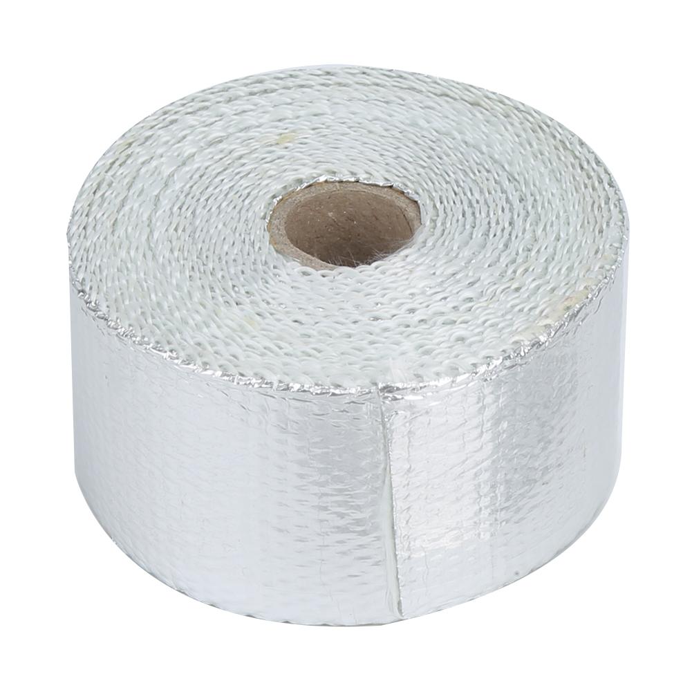 5m Silver Car Heat Insulation Exhaust Header Pipe Wrap Cloth with Strap Auto Accessories