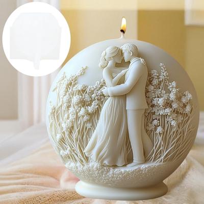 Couple homme femme gaufré sphérique moule en silicone pour bougie décoration de mariage couple mariage gaufré déesse Boule moule en résine gypse