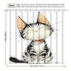 Cute Cartoon Kitten Shower Curtain Machine Washable All Season Waterproof Privacy Protection 2D Print Animal Design Adorable