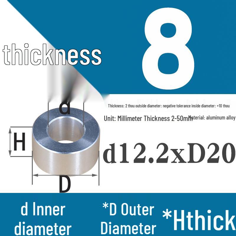 Außen-Ø 20mm Aluminiumlegierung Flache Unterlegscheibe Abstandshalter mit M6/M8/M10/M12 Innenloch - Metallwellenbuchse Isoliersäule.