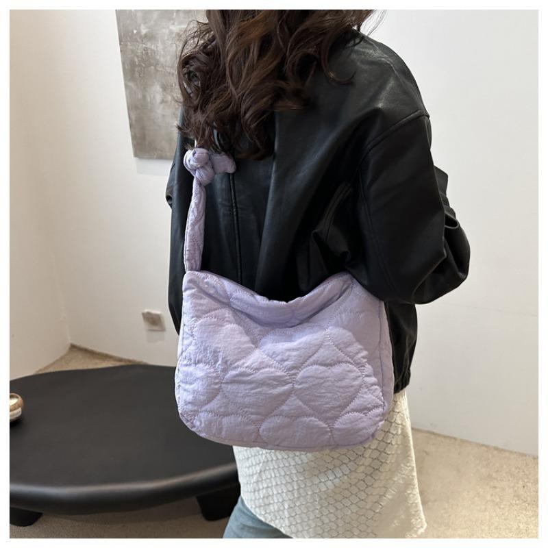 Damenhandtasche mit großer Kapazität, rautenförmige Wolke, plissierte Knödel-Großtasche, Herbstneuheit, lässige Umhängetasche, Messenger Bag