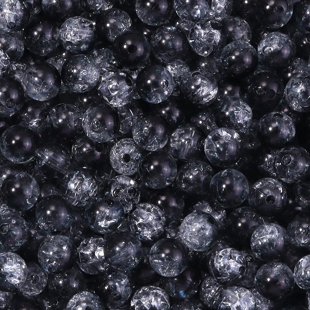 50pcs 8 10mm Acrylic Cracked Crystal Beads Double Color Glass Round Loose Bead For Jewelry Making DIY Bracelet Necklace Earrings