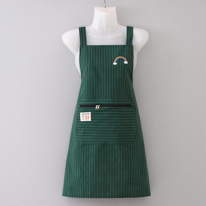 Women's Double Strap Breathable Kitchen Apron - Anti-Stain, Dirt-Resistant, Pretty Waist Uniform