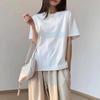Damen T-Shirt Einfarbige Casual Baumwolle Kurzarm Täglich Sport Jogging Lockere T-Shirts Street T-Shirt Sommer