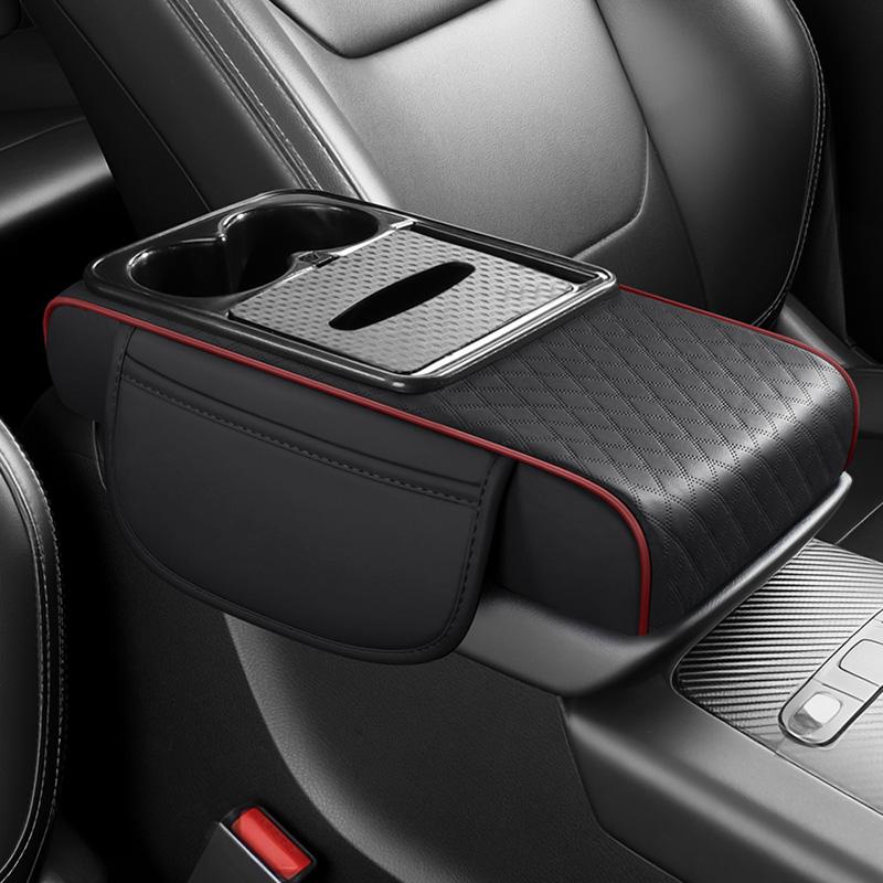 Car Armrest Box Pad Height Increasing Pad Car Center Armrest Tissue Box Storage Bag Cup Holder Integrated Armrest Box Pad