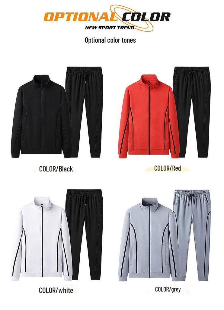 Men's Trendy Autumn Slim Fit Cardigan & Sportswear Set - Plus Size Available
