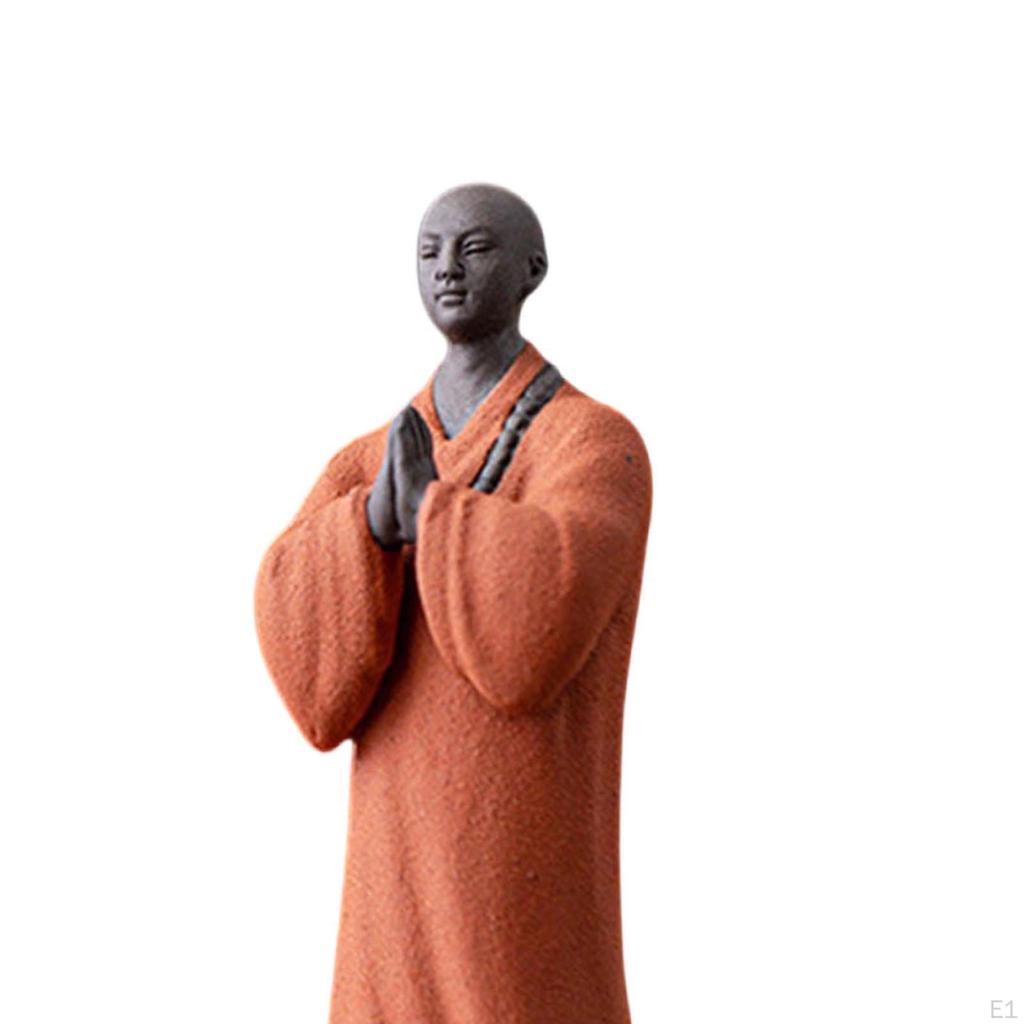 Buddha Statue Monk Figure Crafts Handmade Lifelike and Vivid Desktop Ornament Figurine for