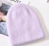 Angora Rabbit Fur Winter Woman Hat Cashmere Skullies Beanies Soft Solid Warm Fluffy Thick Sequins Knitted Hat Gift Wholesale