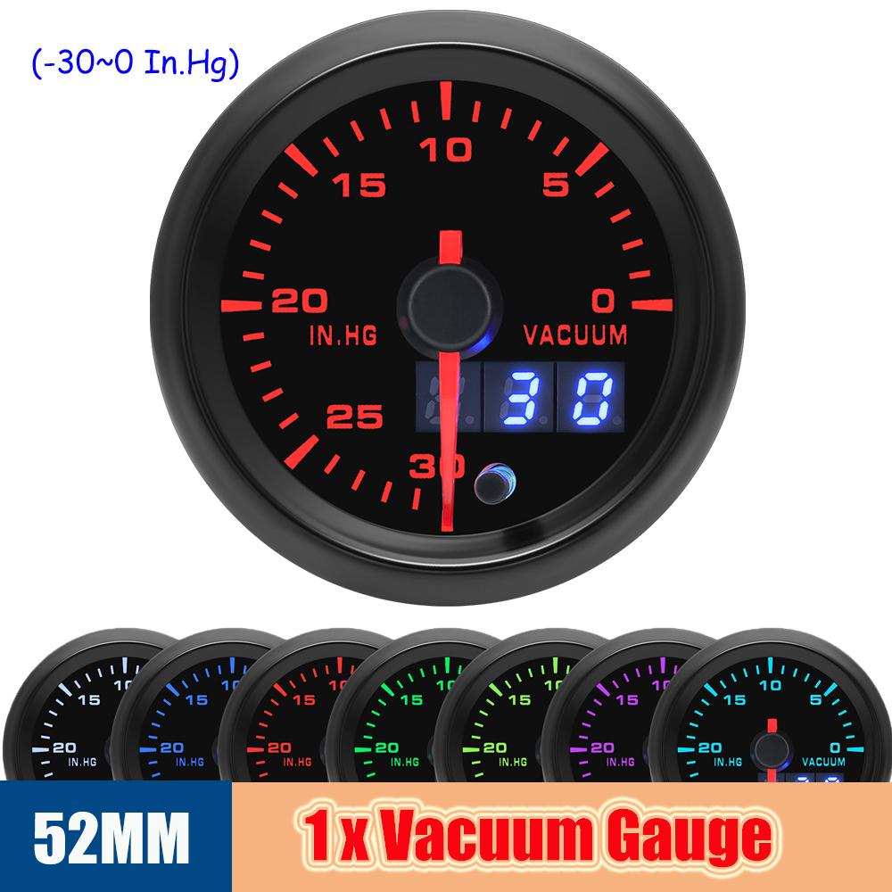 Contor de mașină cu LED de 52 mm pentru temperatura apei / temperatura uleiului / voltmetru / vid / indicator de creștere / tahometru / presa de ulei PSI cu senzor pentru 12 V