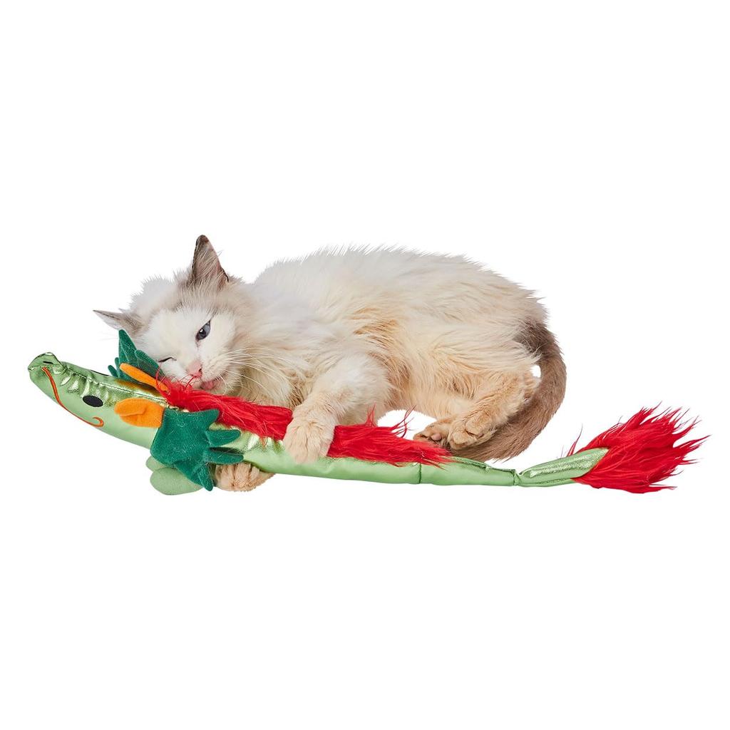 Petio Cat Toy, Happy Kicking Plush Dragon