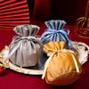 European Style Velvet Round Candy Bag - Creative Wedding & Festival Favor with Drawstring