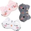 Cute Eye Mask Cartoon Cat Face Eye Cover Funny Animal Cat Sleeping Mask Soft Lightweight Night Sleep Blindfolds
