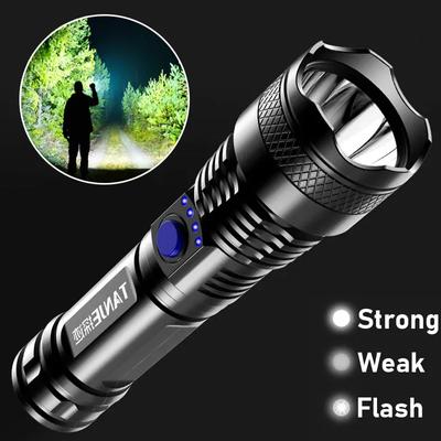 Powerful LED Flashlight Waterproof USB Charging Torch 14500 Battery Strong Light Flash Light For Outdoor Camping Hiking