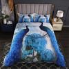 Peacock Feather Printed Decor Peacock Duvet Cover King Size Pretty Animal Pattern Bedding Set with Pillowcase for Girl Kid Adult