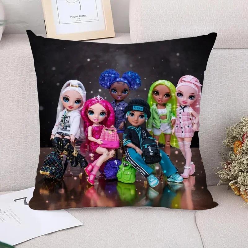 Rainbow High Decorative Cushion Covers for Bed Pillows Couple Pillow Pillowcases Sofa Cushions Car Decoration Pilow Cases