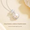 Orchid Pearl S925 Sterling Silver Necklace for Women - Elegant Clavicle Chain Gift for Girlfriend or Mom