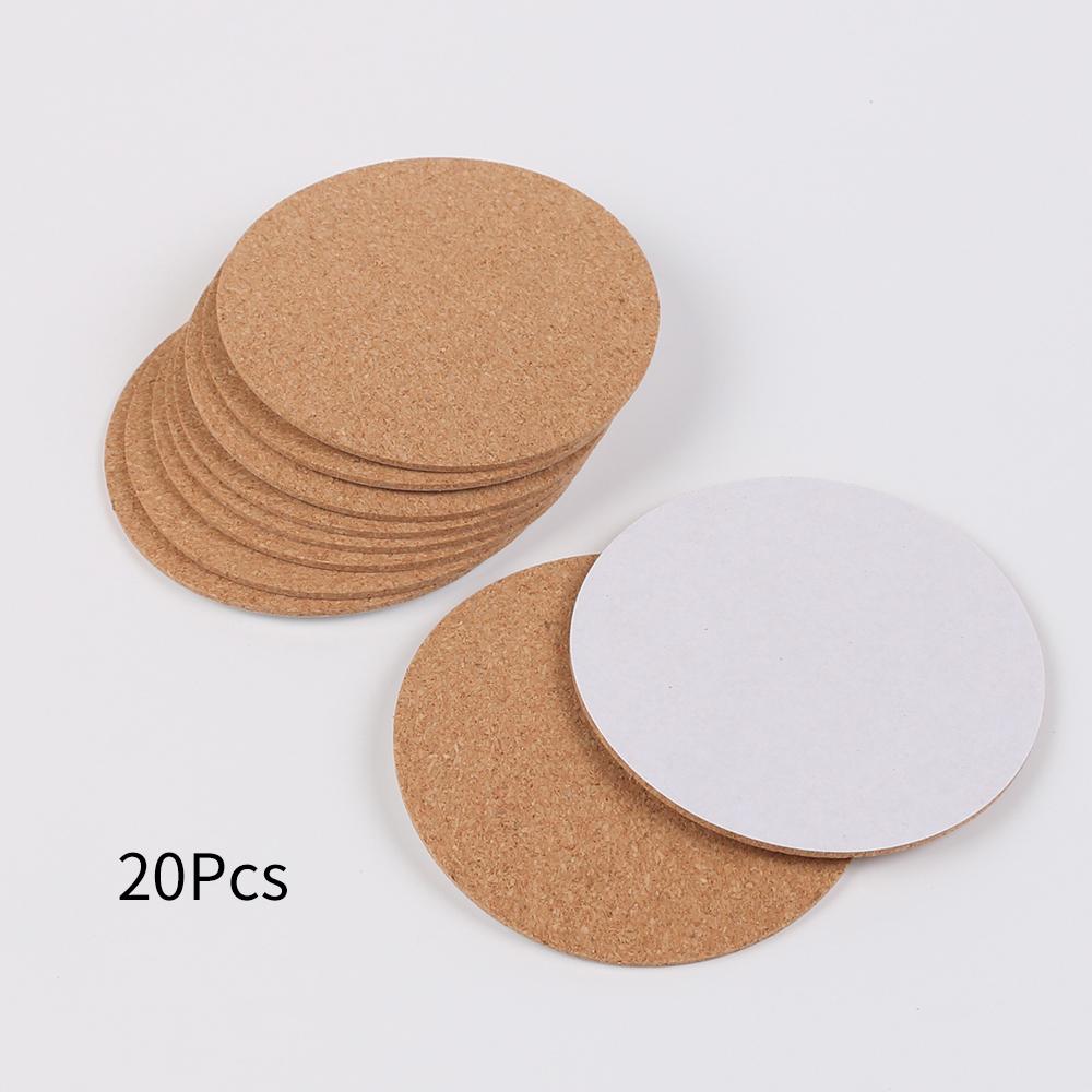10/20/50 ks Samolepicí korková podložka pod sklenice Kulatá podložka pro DIY diamantové malování, řemesla, korková podložka