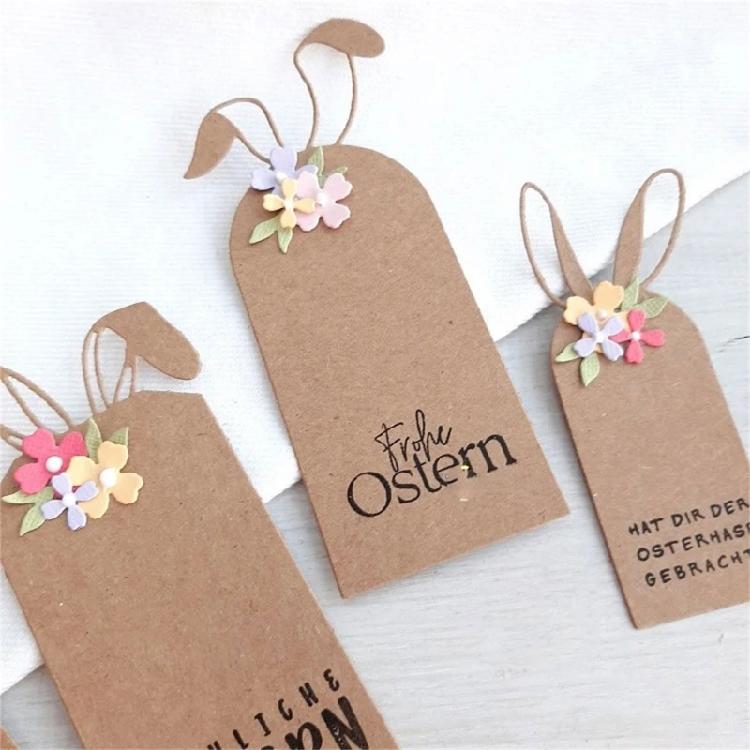 Easters Rabbits Label Cutting Dies for Scrapbooking Card Making Decorations Carbon Steel Die Cuts Embossing Stencils