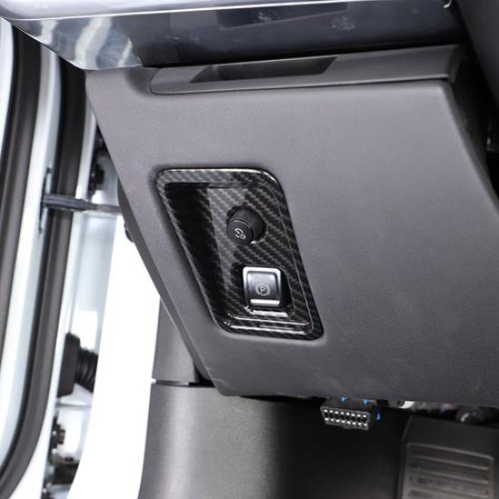 ABS Carbon Fiber Interior E-Parking Button Trim Cover Fits Corvette C8 -2024