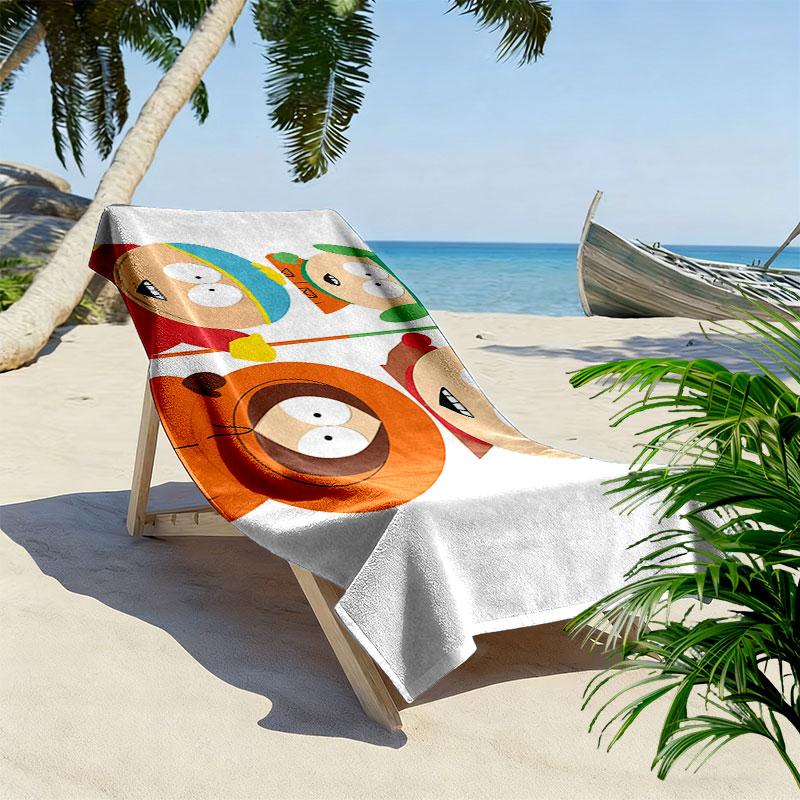 South Park Cartoon Print Beach Towel, Large Soft Quick Dry Towel for Beach Camping Swimming