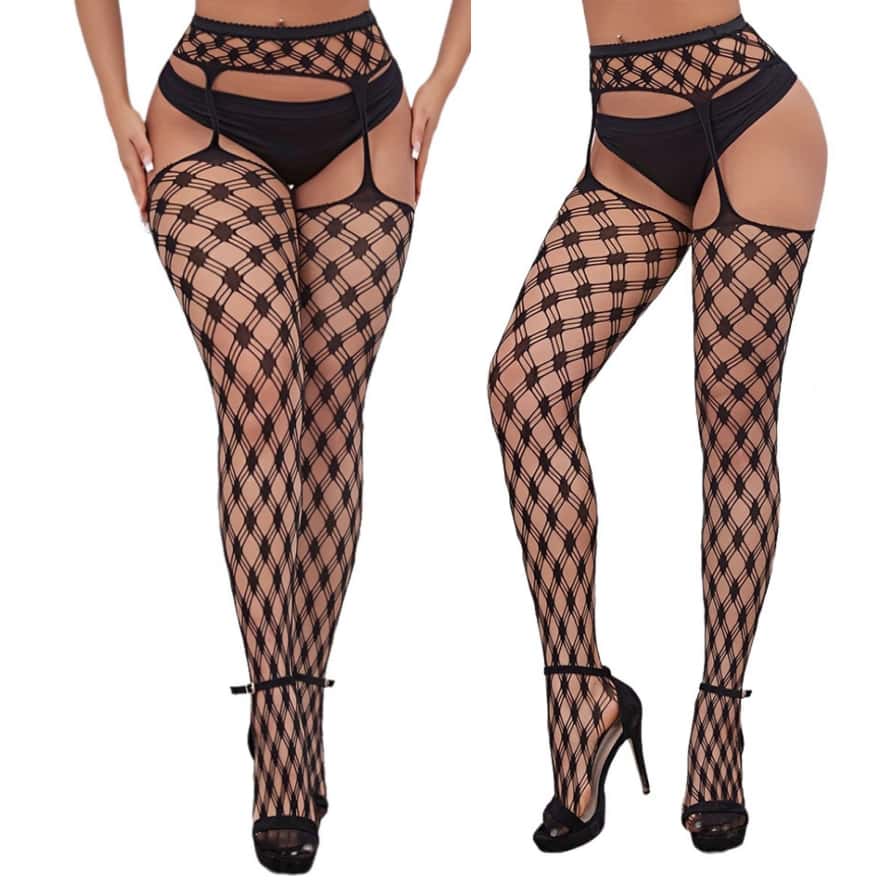 Elastic Plus Size Women Long Socks Thigh High Stocking Black White Lace Top Over The Knee Sexy Stockings With Silicone Anti-Slip