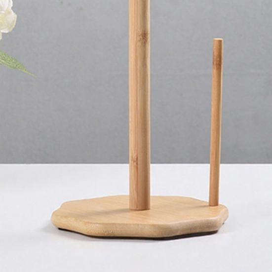 Бамбуковий тримач для паперових рушників Рустикальний настільний органайзер для паперових рушників Диспенсер для рулонів для кухонної стільниці Ванної кімнати Обіднього столу