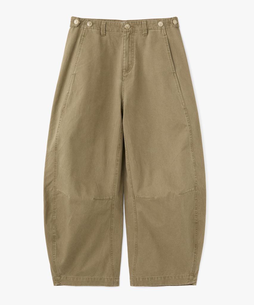 AOTT Curved Wide Cotton Pants Khaki Beige