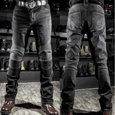 Windproof Motorcycle Racing Jeans Casual Pants Men's Motocross Off-Road Knee Protective Trousers