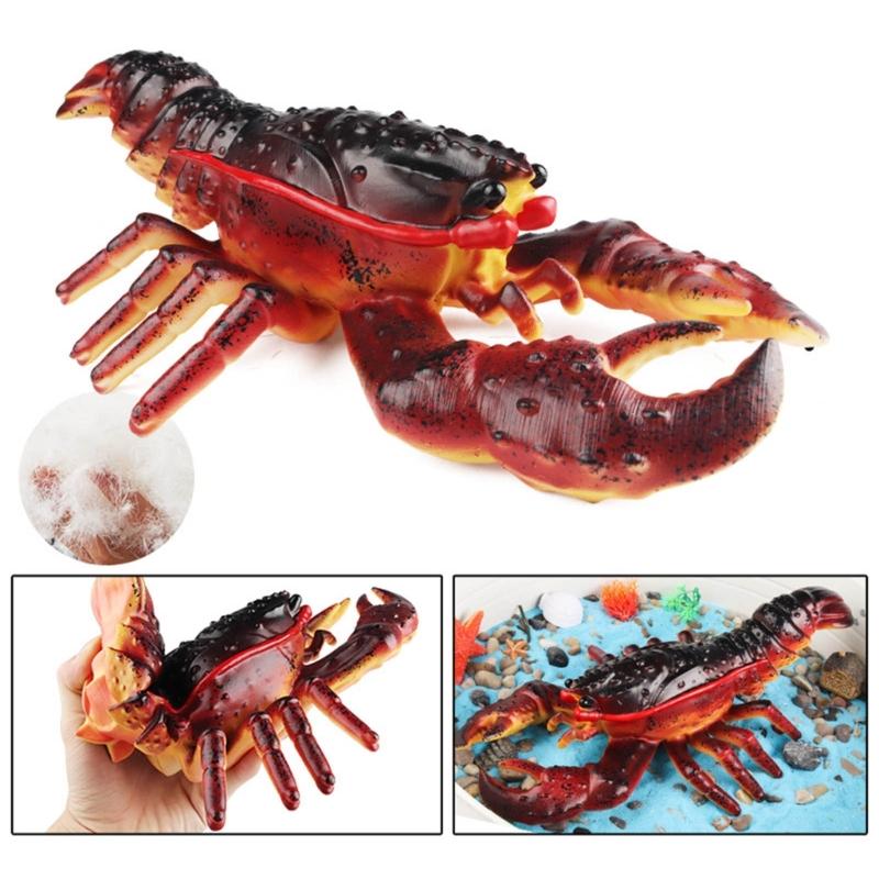 Colorful Sea Creature Sculpture Artificial Lobster Figurine Seafood Figures Toy for Desk Display Sea Creature Sculpture