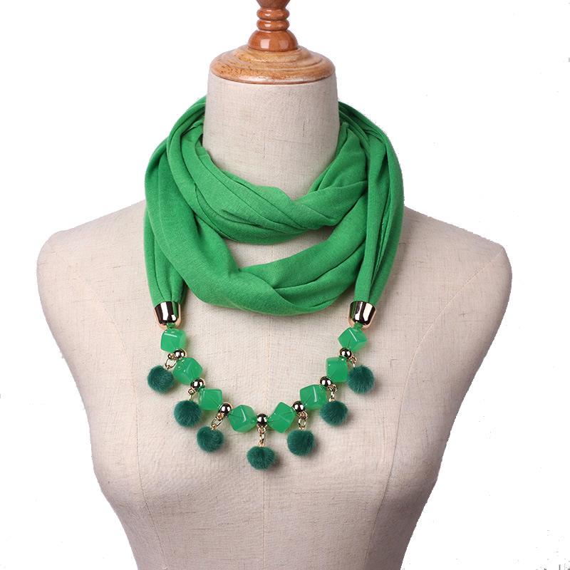 Small Fur Ball Necklace Scarf Women's Spring Autumn Winter Fashion Scarf