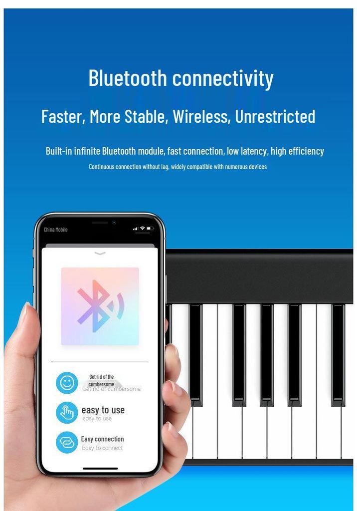 Portable 61-Key Touch-Sensitive Folding Digital Piano for Beginners