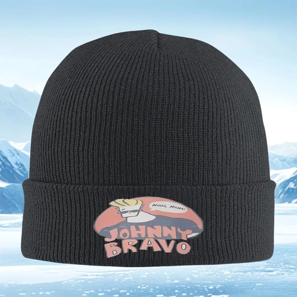 Johnny Bravo Solbriller Hår Siger Unisex Kvinder Unisex Strikket Hue Hue Pullover Hat Vinter Termisk Varm Jul Udendørs Cykli