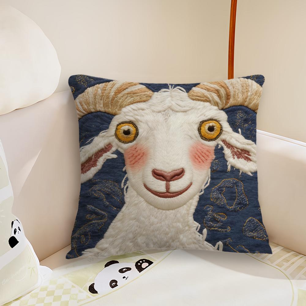 Whimsical Screaming Sheep cushion cover Pillow Case Plush Fabric Soft Double Sided Print Sofa Cushion Cover Throw Pillow Covers