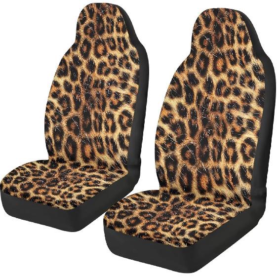 

Leopard Print Car Front Seat Covers Soft Car Seat Cover Easy Installation Breathable Front Seat Cover Protection Interior Accessories Universal for