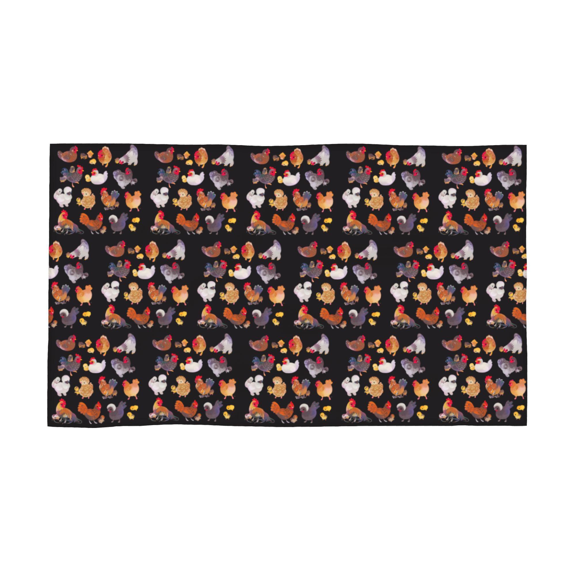 

Chicken and Chick - dark Soft Face Towel Quick Dry Pool Bath Cotton Towels Breathable W30*H60(CM)