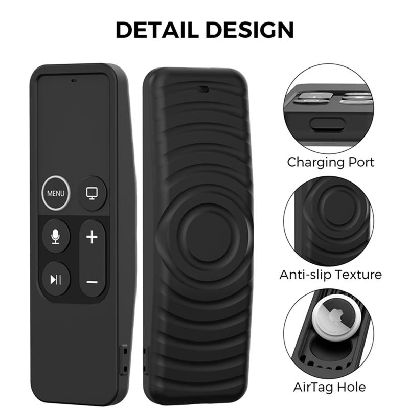 

For 2017 TV HD/4K Siri Remote TV Siri Remote 1St Gen Case With For Airtag Holder Anti Slip Silicone Cover синий