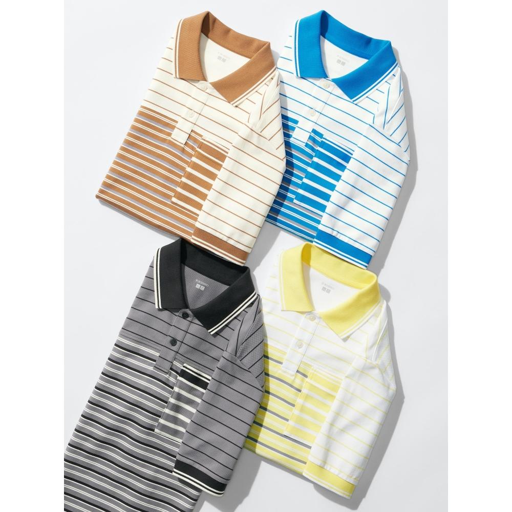 Uniqlo Japan Dry Kanoko Slim Fit Border Polo Shirt