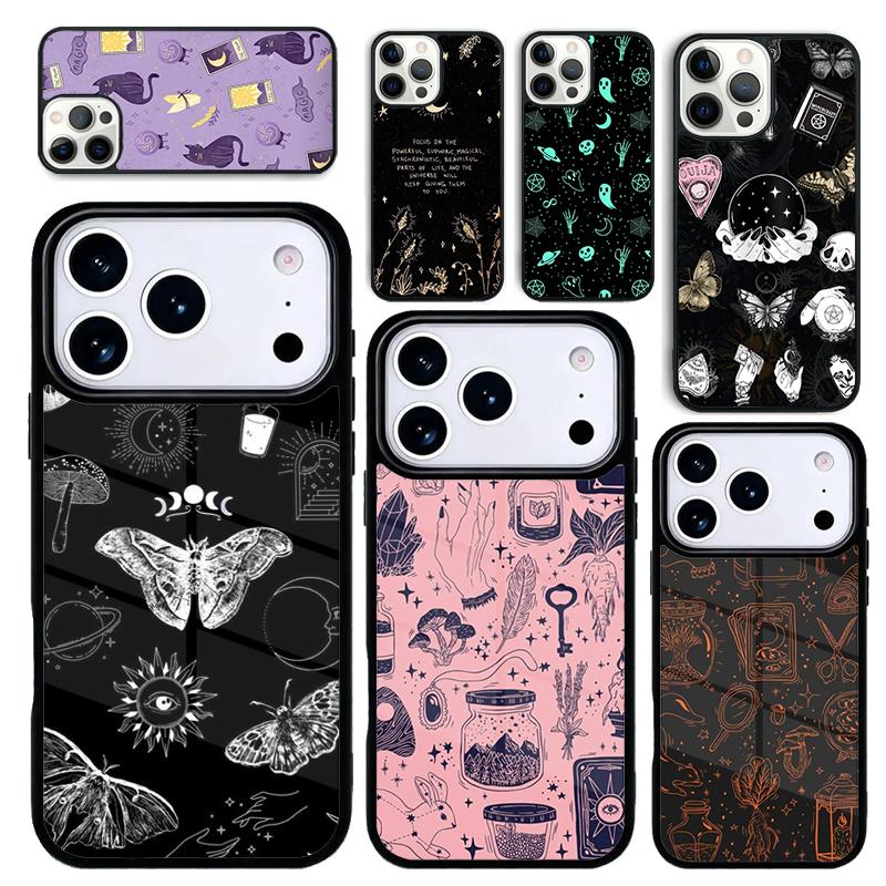 Capa Case for iPhone 17 Air 16 Pro Max 15 Plus 11 13 Mini 14 12 Back Phone Cover Witch Aesthetic Art
