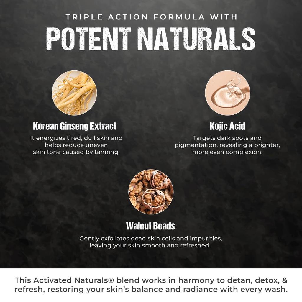 WOW Skin Science Men Korean Ginseng + Kojic Acid Detan Face Wash Gel 100ml For Clear Even Skin Tone