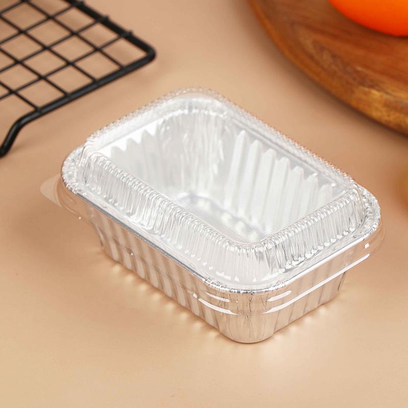 10Pcs Disposable Rectangular Aluminum Foil Baking Pans With Lids For Cakes Muffins Bread Food Storage Takeout Containers