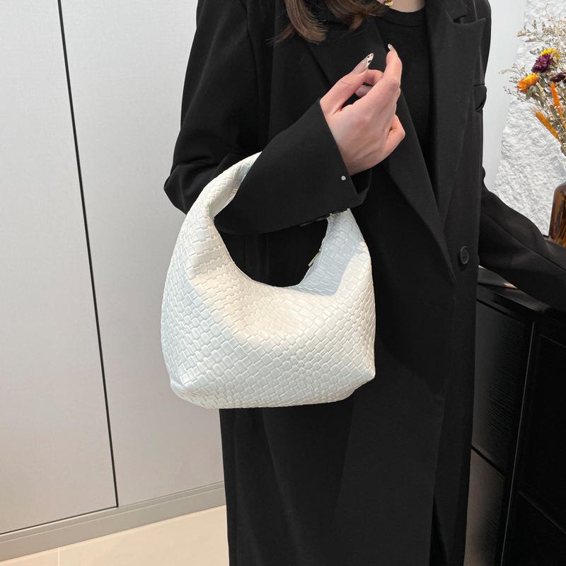 2026 Women s Large Capacity Woven Handbag - Casual, Simple, Versatile Tote белый