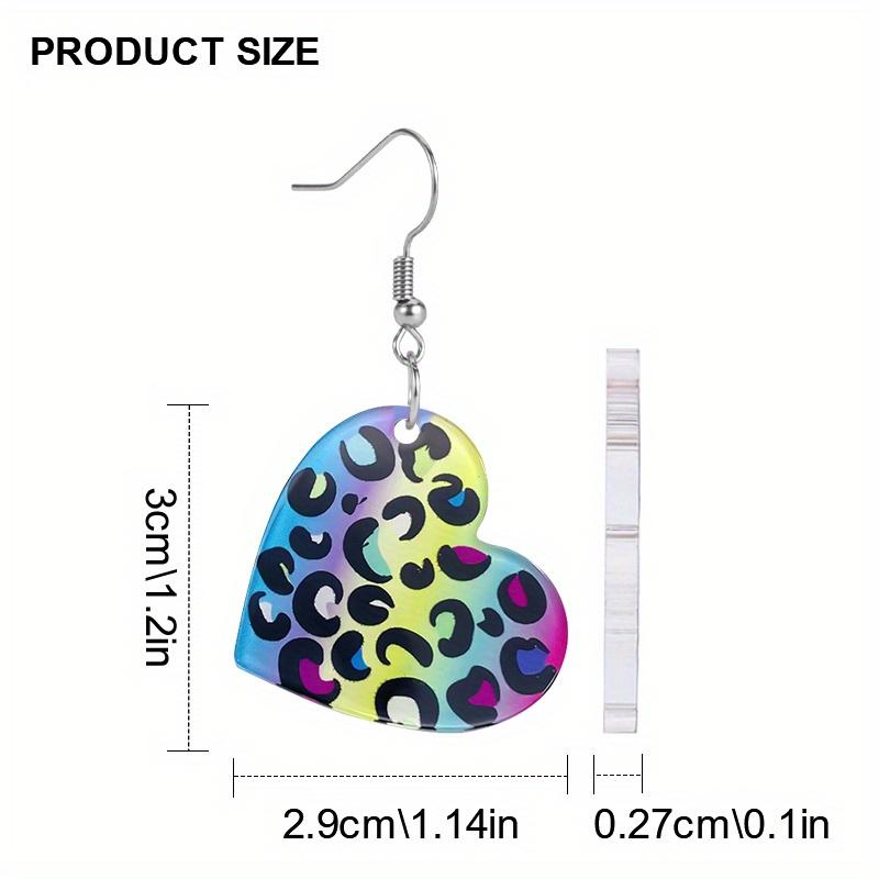 Y2K Love Heart Pattern Acrylic Drop Earrings for Women Girls Colorful Peach Heart LGBT Stud Earrings Lover Jewelry Christams Valentine's Day Gifts