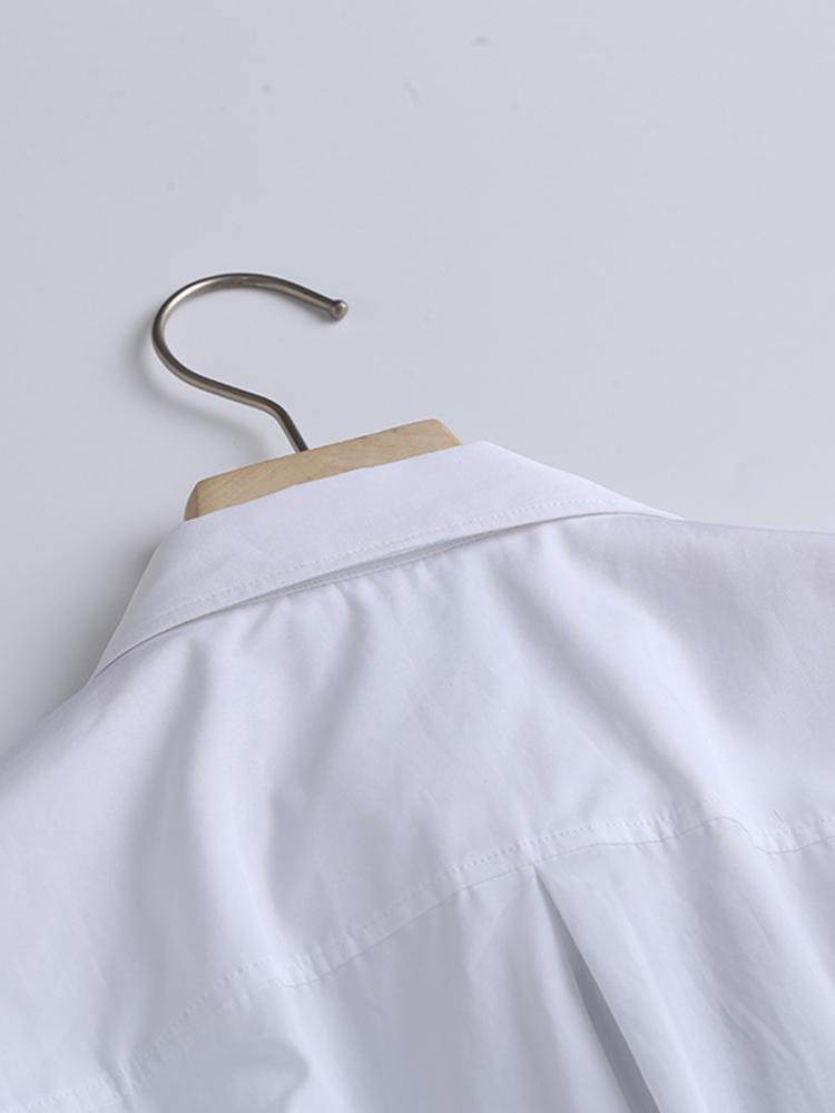 Withered England Style Office Lady Simple Fashion Poplin Solid White Blouse Women Blusas 2025 Shirt Women Tops