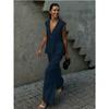 Women's V-Neck Solid Colour Sleeveless Top Vest Trousers Set