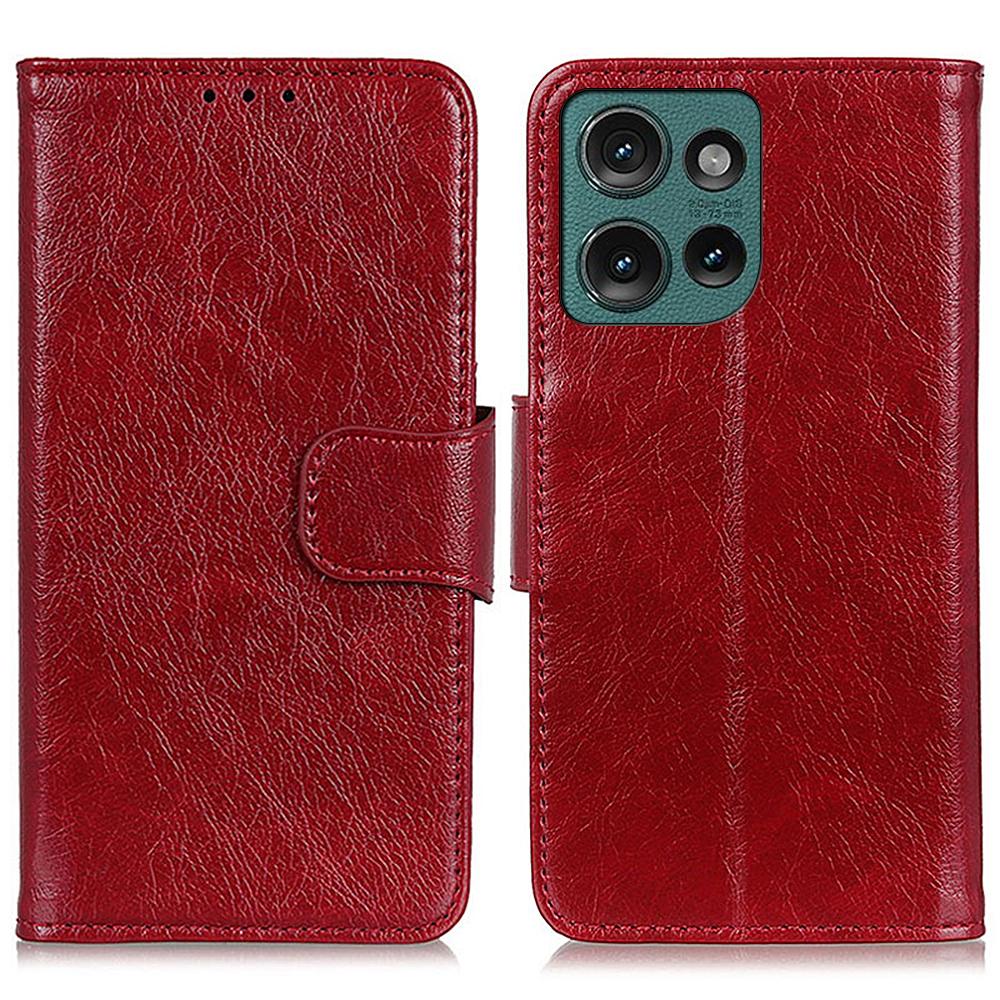 For Motorola Edge 50 5G Case Nappa Texture Split Leather Wallet Phone Cover