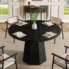 Tribesigns Round Dining Table, 118 Cm, Small Kitchen Table, Black for 4 People, Dining Room Table with Sturdy Base