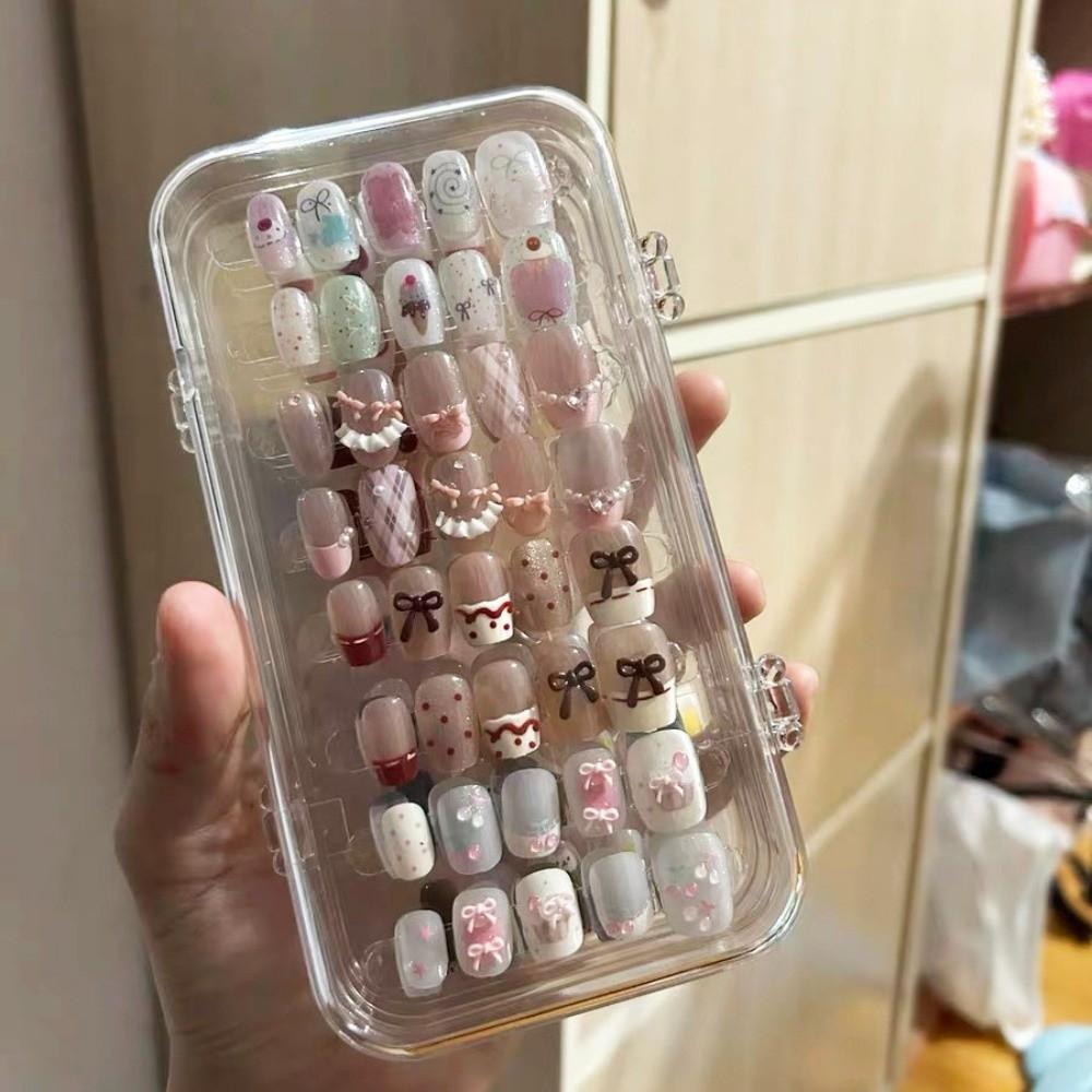 Foldable Artificial Nail Display Organizer Transparent Nail Tips Display Holder  Travel