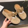 Fashion Loafers Shoes Woman 2025 Female Slippers Cover Toe Butterfly-Knot Increased Internal New Slides Butterfly-knot Increased Interna