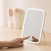 Portable LED Vanity Mirror with HD Folding, Three-Color Light for Dormitory Desk